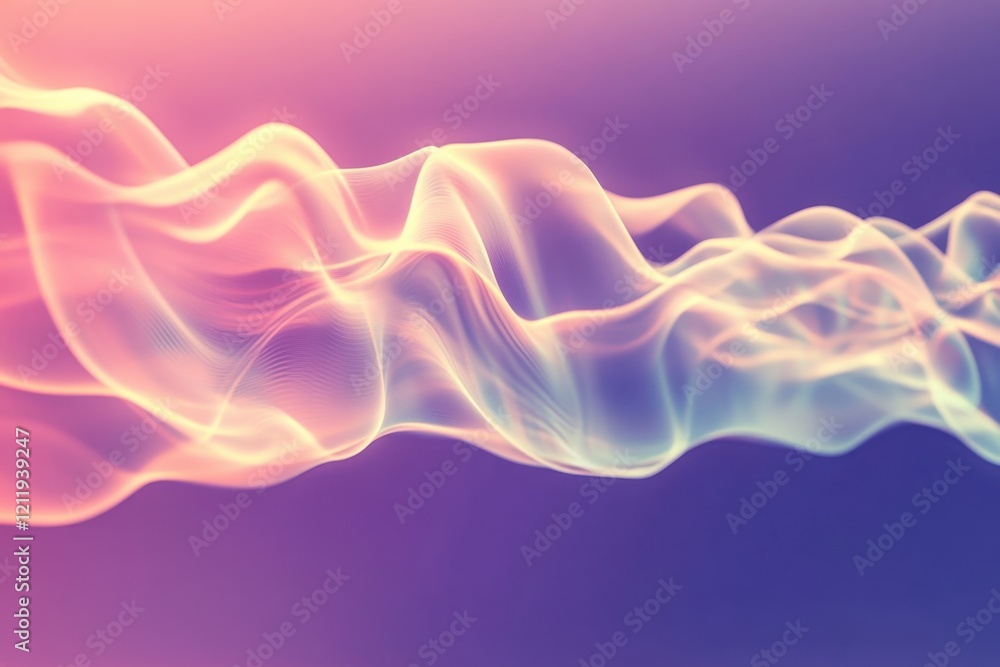 Poster colorful waves of translucent flow create a mesmerizing visual experience