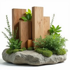 3D podium Nature eco green wood 