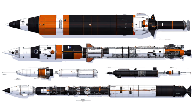 Missile Illustration on Transparent Background Generative AI