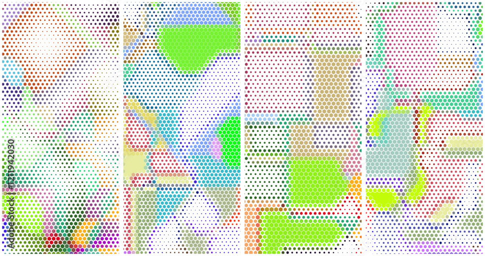 Poster abstract geometric colorful graphic design print honeycomb pattern. vector illustration.