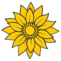 Distressed Sunflower vector illustration, Sunflower clipart Design