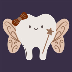 Beautiful Tooth Fairy Character Cartoon Design