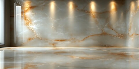 Luxurious marble room interior.