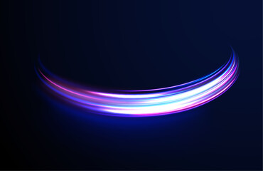 Colorful Light Trails, Long Time Exposure Motion Blur Effect. Abstract fire flare trace lens flares acceleration speed motion on night road. Acceleration speed motion on night road.