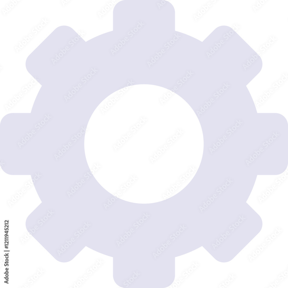 Poster light purple gear rotating on a white background, ideal for representing concepts of engineering, se