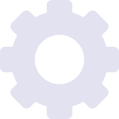 Light purple gear rotating on a white background, ideal for representing concepts of engineering, settings, mechanics and customization