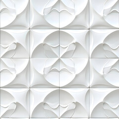 3d geometric abstract white tile seamless pattern