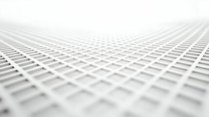 Geometric White Grid With Square Patterns Displaying A Minimalist And Symmetrical Perspective. Generative AI