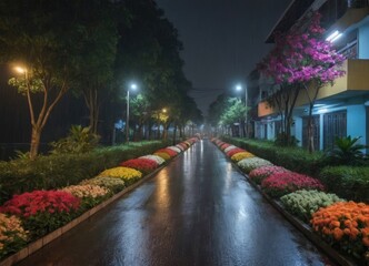 Fototapeta premium A street scene featuring a sign that prominently says a on it