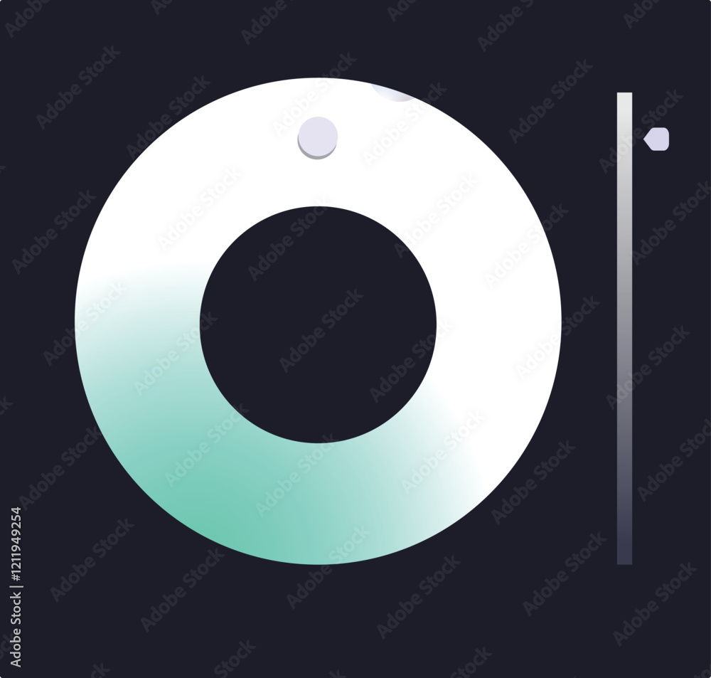 Poster modern and minimalist music player interface design featuring a teal and white circular button and p