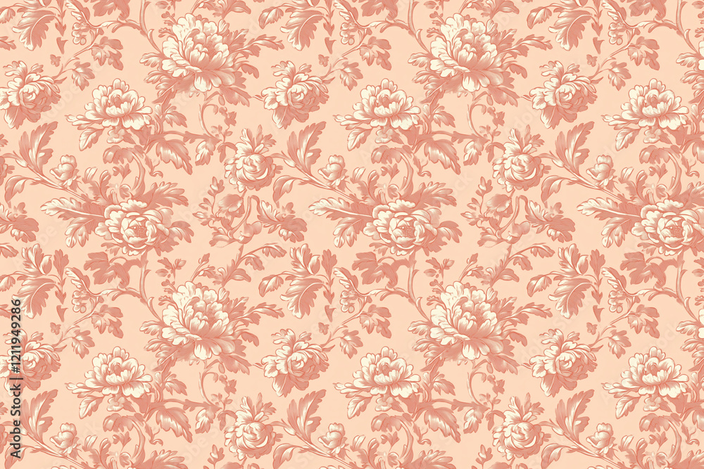Poster floral toile tapestry pattern. vintage botanical wallpaper pattern. background image. created with g