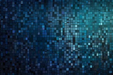 Ombre blue mosaic patterned background illustration Generative AI