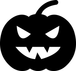Halloween Pumpkin Face Icon, jack-o-lantern flat graphic design elements, isolated on transparent background. used for Halloween festival, element template poster, brochures, online advertising,