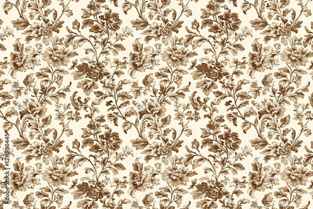 Poster floral toile tapestry pattern. vintage botanical wallpaper pattern. background image. created with g