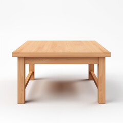 Fototapeta premium Square Light Wood Coffee Table Modern Minimalist Design Studio Shot