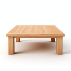 Fototapeta premium Square Wooden Coffee Table Light Wood Modern Design Empty Top Studio Shot