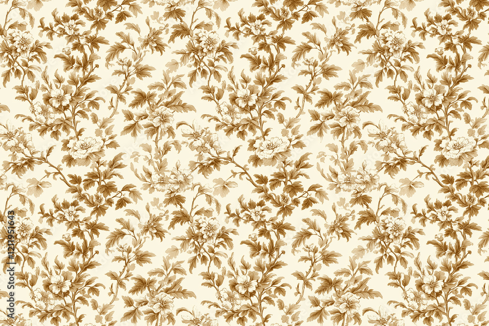 Poster floral toile tapestry pattern. vintage botanical wallpaper pattern. background image. created with g