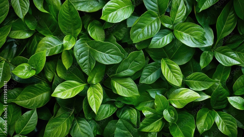 Poster lush tropical green leaves creating a vibrant and refreshing natural background ideal for design and