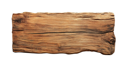 Naklejka premium Old Wooden Board Isolated on Transparent Background