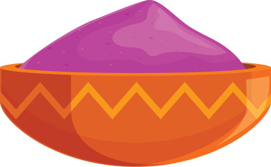 Vibrant gulal powder fills an ornate bowl, symbolizing the joyous celebration of holi, the festival of colors