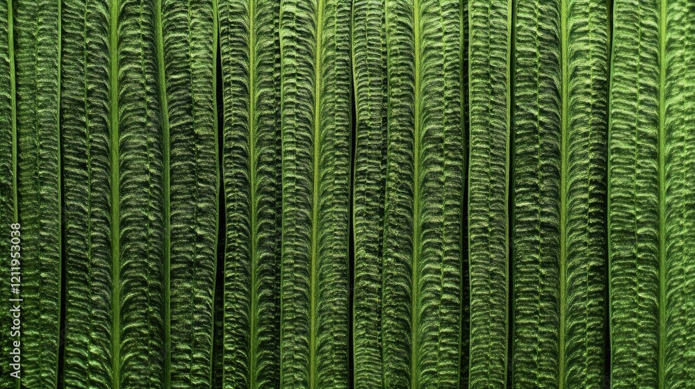 Aufkleber lush green fern leaves in vertical alignment showcasing intricate textures for botanical and nature-