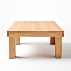 Fototapeta premium Light Wood Coffee Table Square Top Modern Design Minimalist Furniture