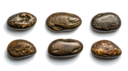 Natural River Stones Scattered on Clear Background Generative AI