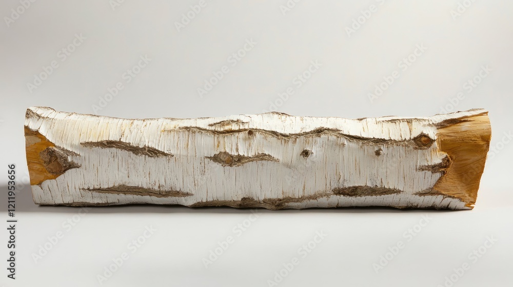 Leinwandbilder White Birch Bark Log Textured Surface Natural Element with Organic Patterns Ideal for Rustic Decor and Nature-Themed Projects