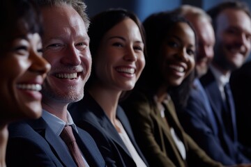 Obraz premium A group of people sitting next to each other in a casual setting