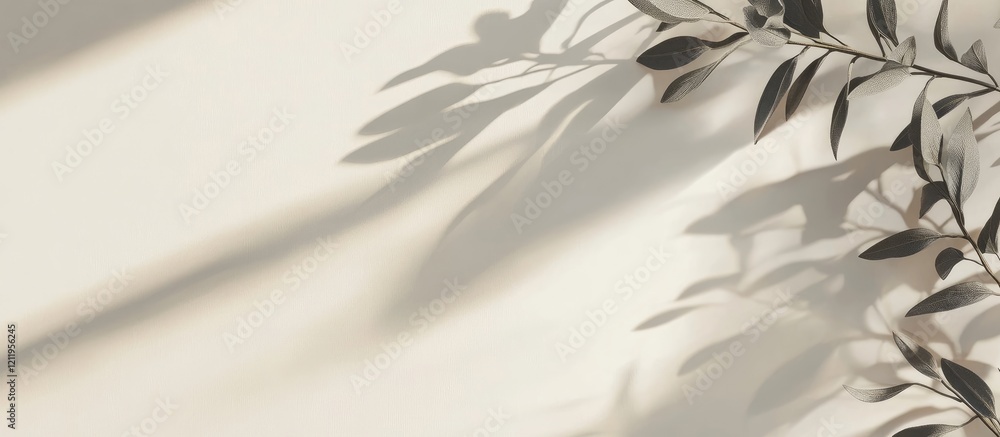 Poster Top view of blank A4 paper sheets with soft shadows on a neutral beige background showcasing an office mockup concept for branding and templates.