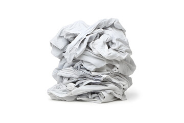 Big pile of dirty laundry, isolated on white background
