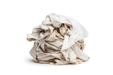 Big pile of dirty laundry, isolated on white background