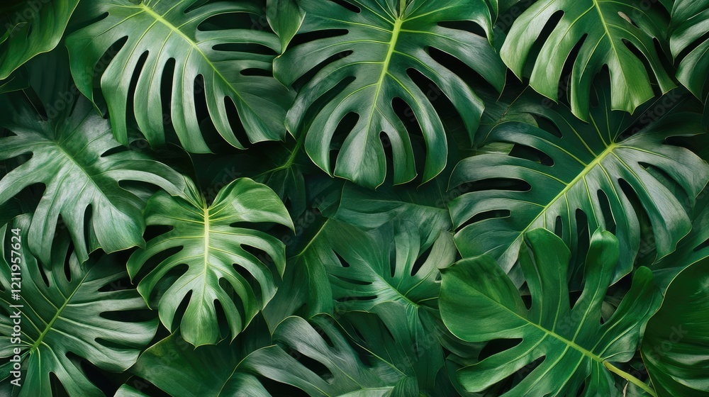 Poster lush tropical palm leaf background for creative design with ample flat lay copy space and vibrant gr