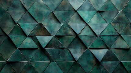 Obraz premium A seamless pattern of dark green triangles shape background