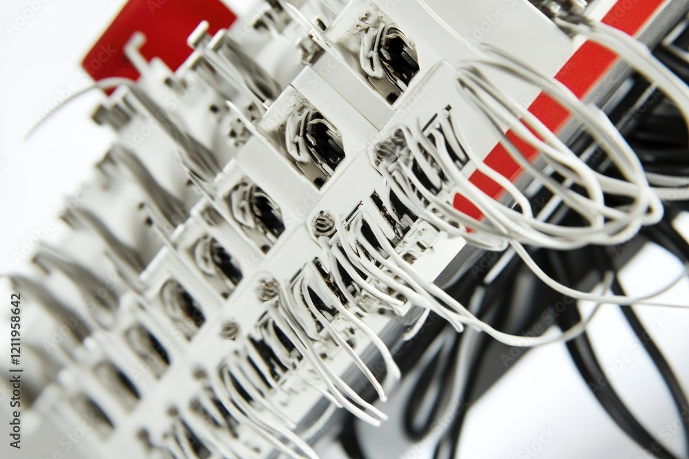 Poster A close-up view of a bundle of electrical wires, suitable for use in illustrations or educational materials about electronics or engineering