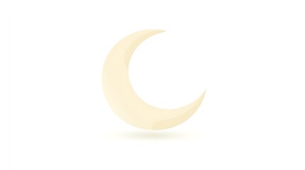 Obraz premium Minimalist Pale Yellow Crescent Moon Symbol