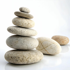 Fototapeta premium stones laid on each other on a white surface