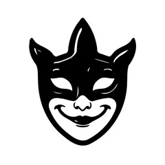Smiling Cat Mask Illustration