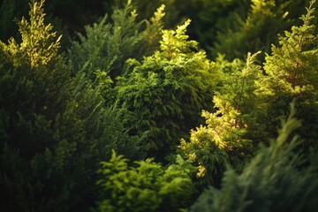 Fototapeta premium A cluster of trees with intricate details and textures