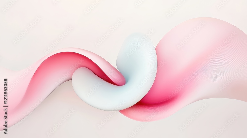 Aufkleber vibrant and dynamic three-dimensional abstract photography with flowing curves and soft colors