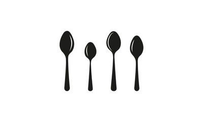 Spoon silhouette set in black and white