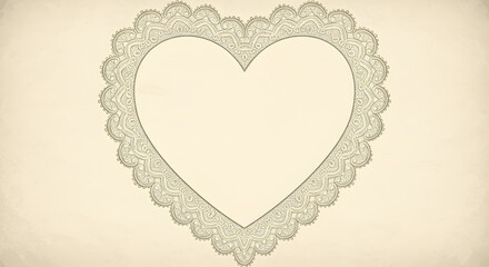 A vintage-style heart frame with a lace border.