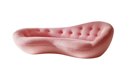 Stylish and unique pink sofa designed for modern living spaces with a whimsical shape