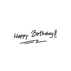 hand drawn happy birthday writing