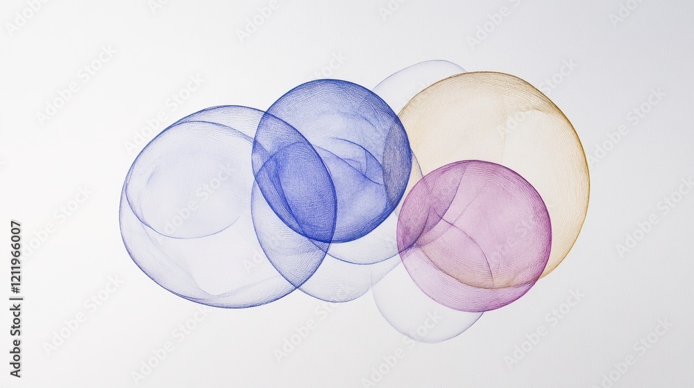 Poster vibrant and dynamic three-dimensional abstract composition with soft curves and colors
