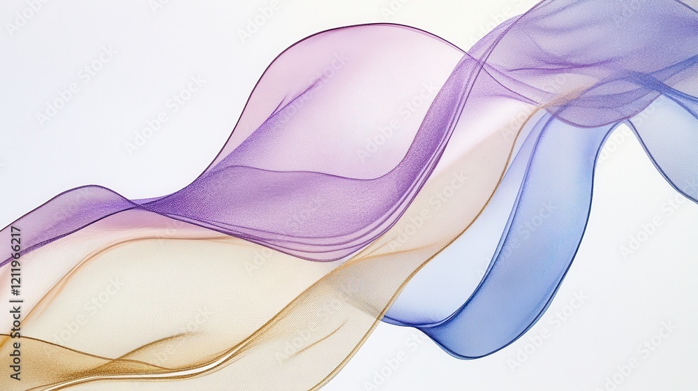 Poster captivating abstract wave forms in dynamic three-dimensional flow of colors