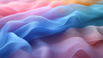 Obraz premium Pastel fabric waves softly flowing in gentle curves