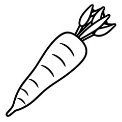 Sleek Parsnip Vector One-Line Illustration