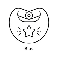 Bibs vector outline icon style. Eps 10 File. 