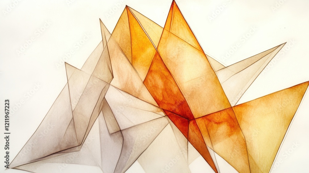 Poster vibrant and playful three-dimensional abstract composition with geometric shapes and playful colors